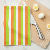Linge De Cuisine Orange, Lime Green et Blancs (Quart Plié)