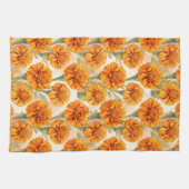 Linge De Cuisine Orange marigold flowers pattern (Horizontal)