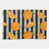 Linge De Cuisine Orange Moderne, en noir et blanc (Horizontal)