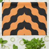 Linge De Cuisine Orange, Noir Rétro Sans Seamless (Plié)