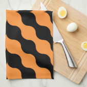 Linge De Cuisine Orange, Noir Rétro Sans Seamless (Quart Plié)