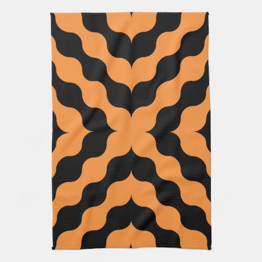 Linge De Cuisine Orange, Noir Rétro Sans Seamless (Vertical)