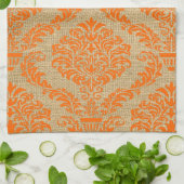 Linge De Cuisine Orange Parisien Moods Damask (Plié)