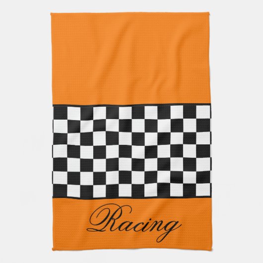 Linge De Cuisine Orange Racing Thème (Vertical)