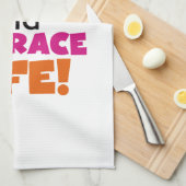 Linge De Cuisine Orange Rose Texte Fitness Runner Marathon (Quart Plié)