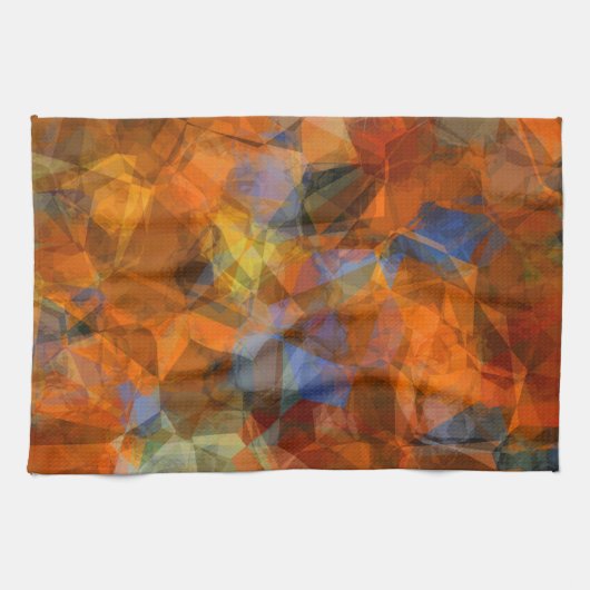 Linge De Cuisine Orange rouillé Conception abstraite moderne (Horizontal)