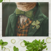Linge De Cuisine Orange Tabby Chat St Patrick's Day (Plié)
