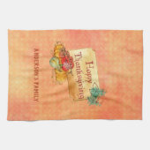 Linge De Cuisine Orange Texture Arrière - plan Et Fruits Automne (Horizontal)