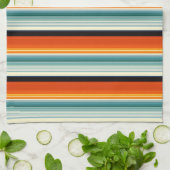 Linge De Cuisine Orange Turquoise trié (Plié)