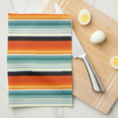 Linge De Cuisine Orange Turquoise trié (Quart Plié)