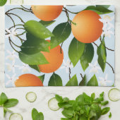 Linge De Cuisine Oranges Agrumes Fruit Floral (Plié)