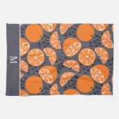 Linge De Cuisine Oranges de Boho d'été sur Monogramme gris (Horizontal)
