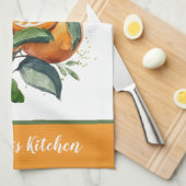 Linge De Cuisine Oranges Personnalisés Fruit Feuillage (Quart Plié)