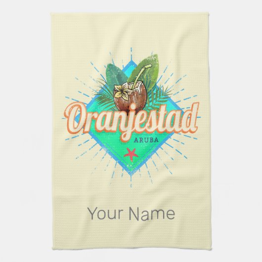 Linge De Cuisine Oranjestad Aruba Retro Souvenir des Caraïbes Vinta (Vertical)