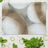 Linge De Cuisine Orbes blanches et cercles Brown (Plié)