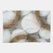 Linge De Cuisine Orbes blanches et cercles Brown (Horizontal)