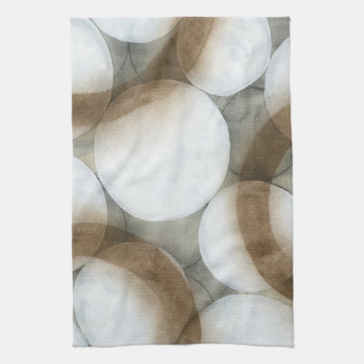 Linge De Cuisine Orbes blanches et cercles Brown (Vertical)