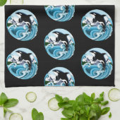 Linge De Cuisine Orca Killer Whale Blue Ocean (Plié)
