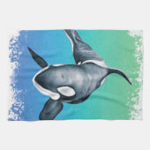 Linge De Cuisine Orca Whale cristal Turquoise (Horizontal)