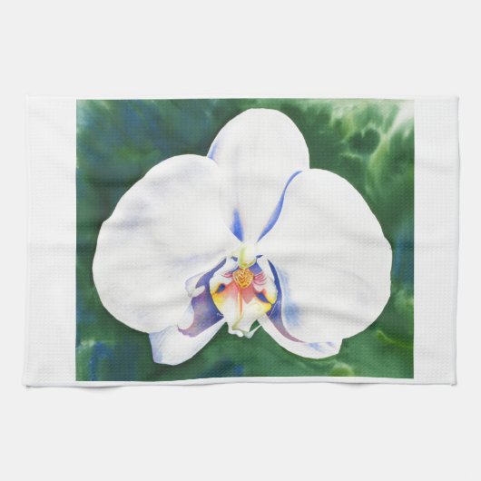 Linge De Cuisine Orchidée blanche (Horizontal)