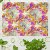 Linge De Cuisine Orchidée de feu rose, fleurs d'aquarelle surréalis (Plié)