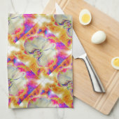 Linge De Cuisine Orchidée de feu rose, fleurs d'aquarelle surréalis (Quart Plié)