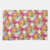 Linge De Cuisine Orchidée de feu rose, fleurs d'aquarelle surréalis (Horizontal)