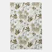 Linge De Cuisine Orchidées blanches aux feuilles tropicaux d'olivie (Vertical)