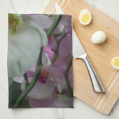 Linge De Cuisine Orchidées blanches et violettes (Quart Plié)