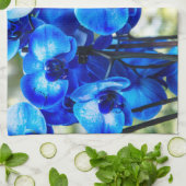 Linge De Cuisine Orchidées bleues (Plié)