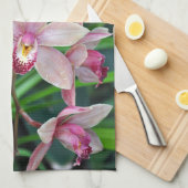 Linge De Cuisine Orchidées de papillons roses (Quart Plié)