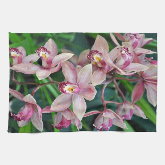 Linge De Cuisine Orchidées de papillons roses (Horizontal)