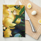 Linge De Cuisine Orchidées du Cymbidium jaune (Quart Plié)