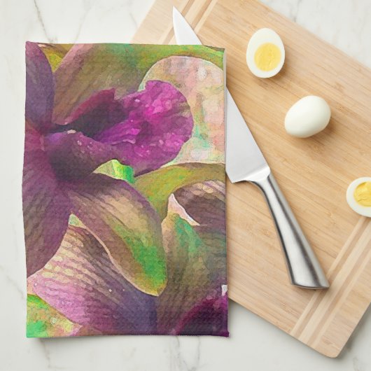 Linge De Cuisine Orchidées en fleurs (Quart Plié)