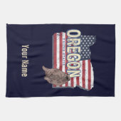 Linge De Cuisine Oregon State États-Unis Retro Map USA Souvenir (Horizontal)
