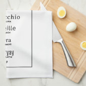 Linge De Cuisine Oreille dans différentes langues (Quart Plié)