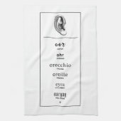 Linge De Cuisine Oreille dans différentes langues (Vertical)