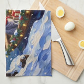 Linge De Cuisine Oriental Blue Cat Christmas Boat Holiday (Quart Plié)