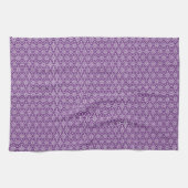 Linge De Cuisine Oriental Violet Blanc Asanoha Motif Japonais (Horizontal)