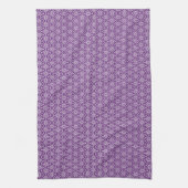 Linge De Cuisine Oriental Violet Blanc Asanoha Motif Japonais (Vertical)