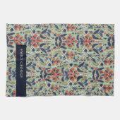 Linge De Cuisine Ornat Turquoise Classy Floral Peacock Motif (Horizontal)