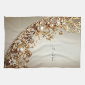 Linge De Cuisine Ornate Gold Flourish Kitchen Towel (Horizontal)