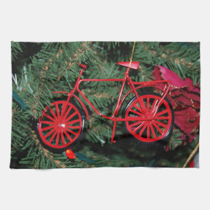 Linge De Cuisine Ornement à vélo sur un arbre de Noël