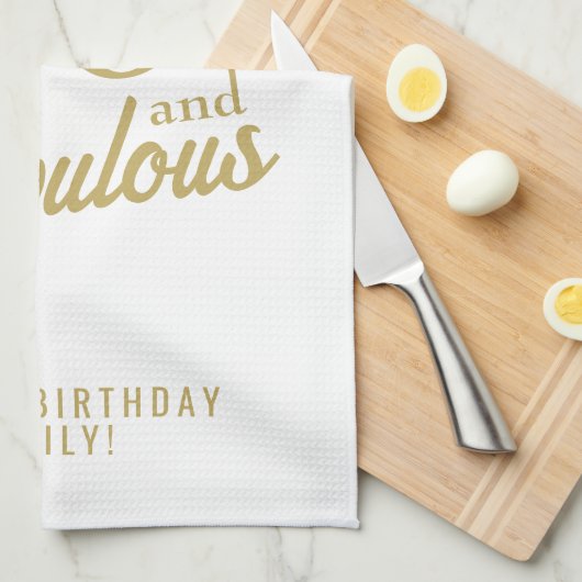 Linge De Cuisine Ornement élégant 80 et fabuleux 80e anniversaire (Quart Plié)