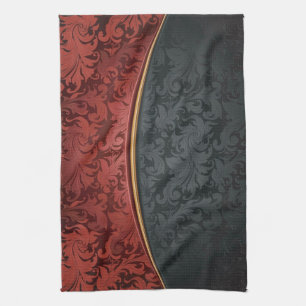 Linge De Cuisine Ornement vintage rouge et noir