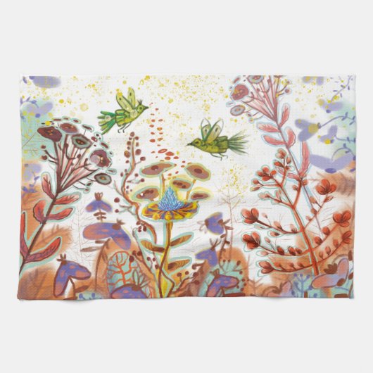 Linge De Cuisine ornemental fleuri (Horizontal)