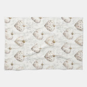 Linge De Cuisine Ornements coeurs gris crème chic (Horizontal)
