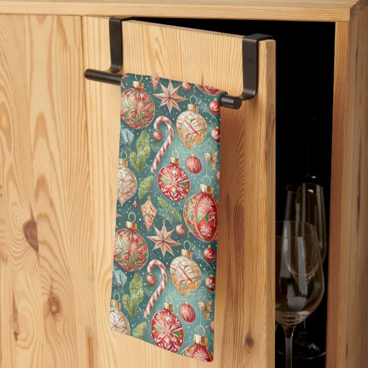 Linge De Cuisine Ornements de Fêtes (Pliage en tiers)