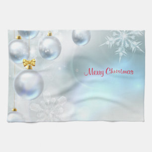 Linge De Cuisine ornements de Noël et flocons de neige