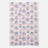 Linge De Cuisine Ornements de Noël rose et bleu (Vertical)